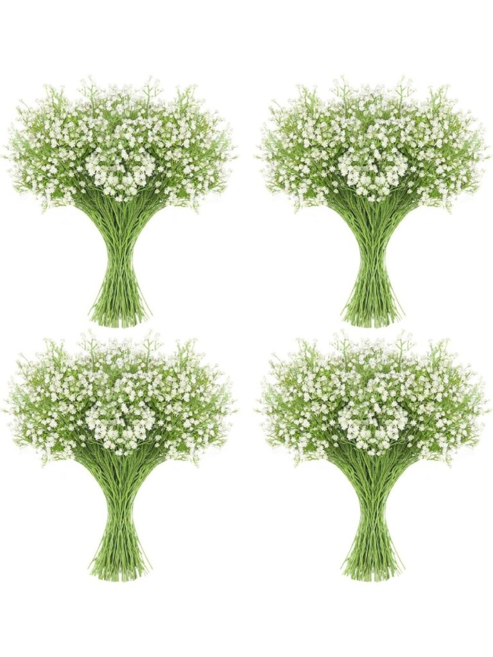 60 Pcs Artificial Babys Breath Flowers - Real Touch Silk Bouquet for Weddings